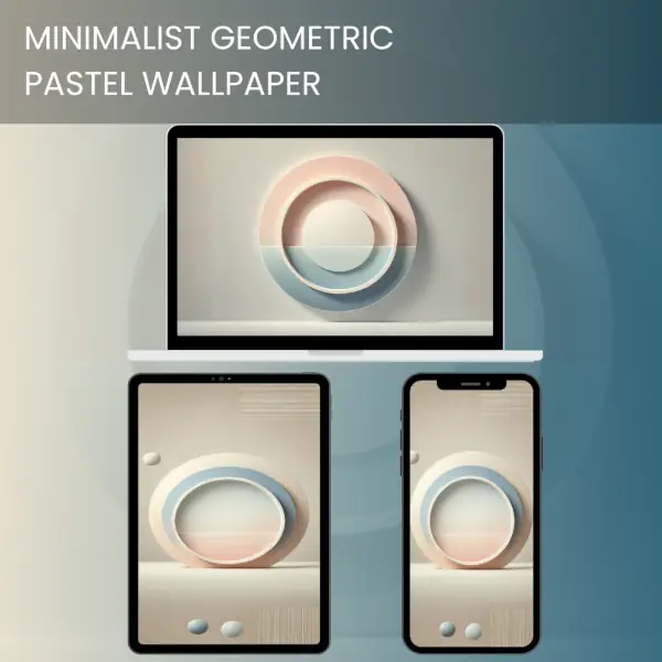 Minimalist pastel geometric wallpaper with concentric circles in modern design. 600x600v2