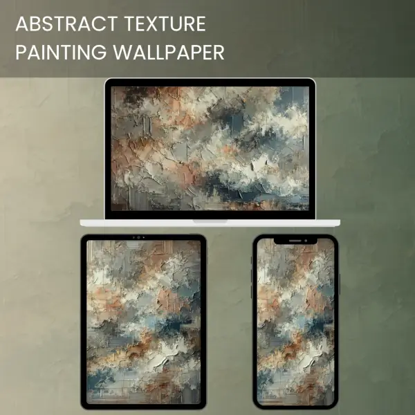 Abstract art texture in neutral tones with organic brushstrokes and layered patterns. 600x600_v4