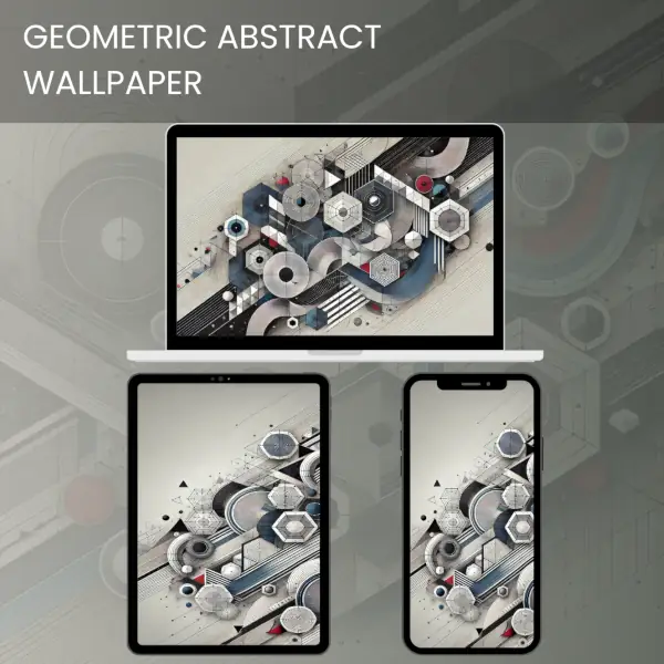 Geometric abstract wallpaper featuring vortex shapes and intricate symmetry in bold art design.600v2